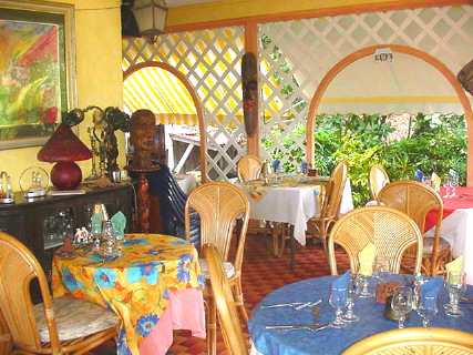 One view of the dining area on the porch.