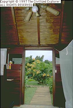 A view from the door of one cottage