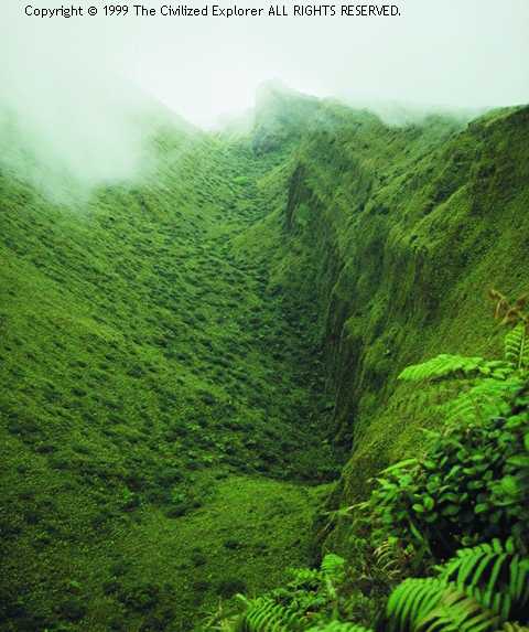 Looking down into the caldera.