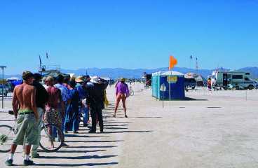 Another line at the porta-potties.