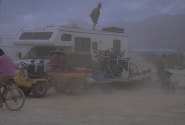 A dust devil hit this van as we walked past.